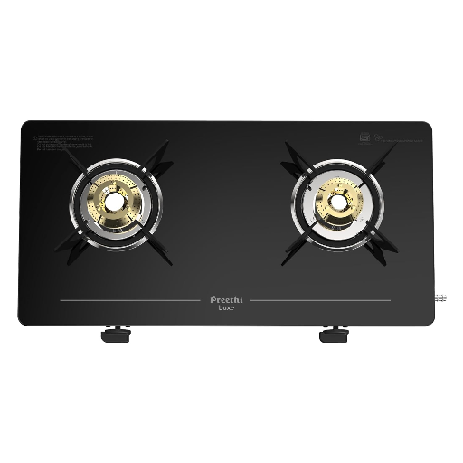 Preethi Luxe 2 Burner Glass Top Gas Stove With Driptray Less Infinity Design, 5 Year Warranty on Glass & Burner, Manual Design-https://media.vyaparify.com/vcards/products/296683/product_1750517213_6856c5ddc7b04.png Image