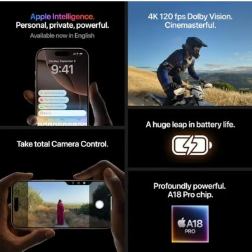 iPhone 16 Pro Max 256 GB: 5G Mobile Phone with Camera Control, 4K 120 fps Dolby Vision and a Huge Leap in Battery Life. Works with                                                                                                                             -https://media.vyaparify.com/vcards/products/302651/product_1752148158_686fa8be601d7.png Image