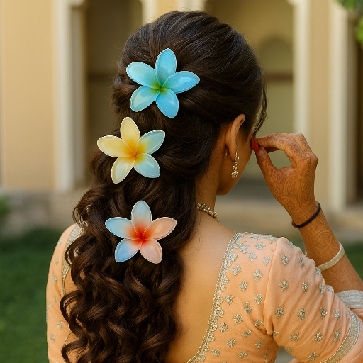 Floral design hair claw || Women’s flower claw clip || Stylish flower hair accessory || Lightweight flower hair clip || Strong grip hair claw for women || Comfortable hair claw clip ||-https://media.vyaparify.com/vcards/products/311309/product_1753103459_687e3c63901e2.png Image