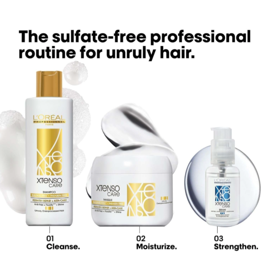 L'Oreal Professionnel Xtenso Care Shampoo, Masque & Serum Combo for Frizz-Free Hair (MRP-3215)-https://media.vyaparify.com/vcards/products/329308/product_1755199977_689e39e9a2a00.png Image