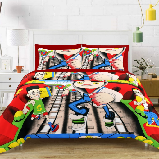 Kids Cartoon Series 100% Pure Cotton King Size Bedsheets-https://media.vyaparify.com/vcards/products/335152/product_1756188300_68ad4e8c84f99.png Image