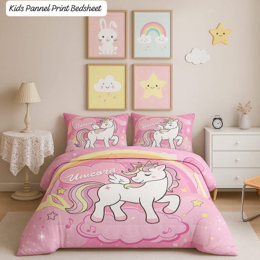 Kids Cartoon printed king size bedsheet Fabric: Glace Cotton with cushion covers-https://media.vyaparify.com/vcards/products/336157/product_1756312154_68af325a053ec.png Image