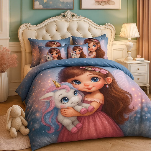 Kids Cartoon printed king size bedsheet Fabric: Glace Cotton with cushion covers-https://media.vyaparify.com/vcards/products/336160/product_1756312154_68af325a63067.png Image