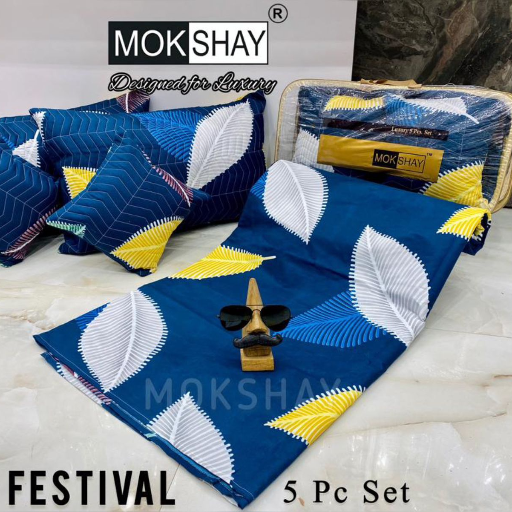 Branded 5 Pcs quilted bedding set, 2 quilted cushions, 2 Pillow Covers, 1 Bedsheet-https://media.vyaparify.com/vcards/products/336917/product_1756406496_68b0a2e020998.png Image