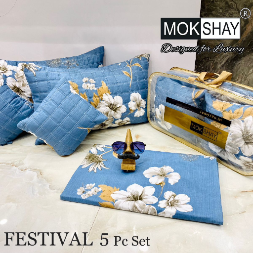 Branded 5 Pcs quilted bedding set, 2 quilted cushions, 2 Pillow Covers, 1 Bedsheet-https://media.vyaparify.com/vcards/products/336921/product_1756407514_68b0a6dad718f.png Image
