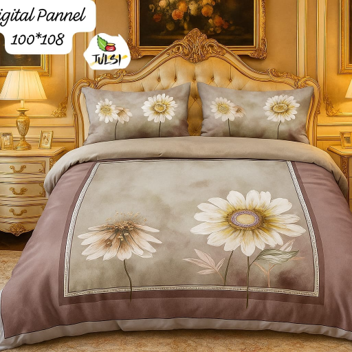 DIGITAL KING PANEL DESIGNER KING SIZE BEDSHEET Fabric - 160gsm ultrasoft glace cotton Size 100*108"-https://media.vyaparify.com/vcards/products/336923/product_1756407886_68b0a84e1a0af.png Image