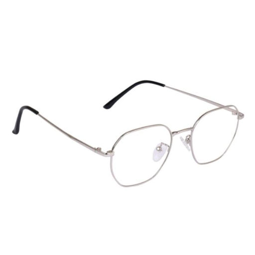 Silver Hexagon Metal Eyeglasses - L3143-https://media.vyaparify.com/vcards/products/355494/product_1758120182_68cac8f6c5802.png Image