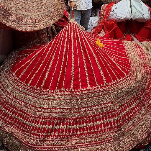  Red Silk Lehenga LEHENGO KI DUNIYA Lehengo Ki Duniya  4227 19  Radha  Krishna Market Jogiwara Chandni ChowkLANDMARK Near Bhairon Mandir