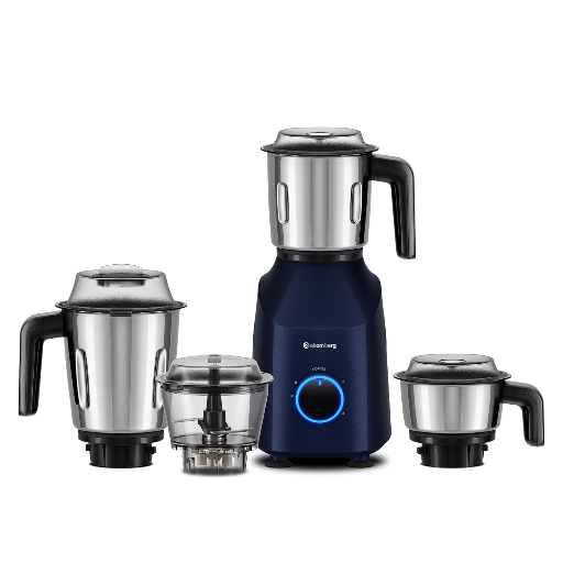 Atomberg Yulia 750 Watt Mixer Grinder | 4 Multipurpose Jars including Chopper Jar | Coarse Mode for Silbatta-like Textures | Powerful Intelligent Motor | Advanced Safety Features | Ritz Blue-https://media.vyaparify.com/vcards/products/364393/product_1758789885_68d500fdab3ae.png Image
