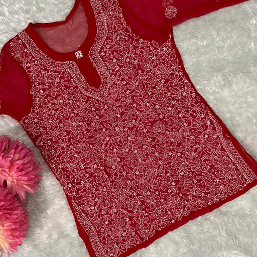 GEORGETTE JAAL WORK SHORT TOP.-https://media.vyaparify.com/vcards/products/366120/product_1758990890_68d8122a946f0.png Image