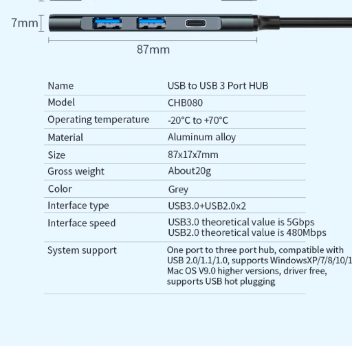 USB 3.0 Hub 4 in 1 USB Hub, High Speed Data Transfer, Grey-https://media.vyaparify.com/vcards/products/369170/product_1759369842_68ddda7283db5.png Image