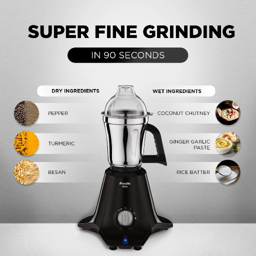 Preethi Boltz Mixer Grinder for Kitchen,4 Jars 1000 Watts Mixie3 Stainless Steel Jar & 1 Blender Jar-https://media.vyaparify.com/vcards/products/369250/product_1759391022_68de2d2e960a2.png Image