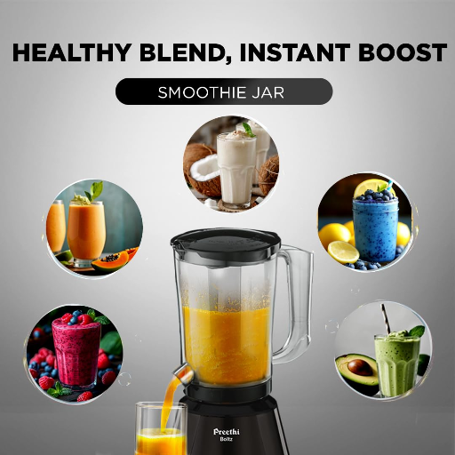 Preethi Boltz Mixer Grinder for Kitchen,4 Jars 1000 Watts Mixie3 Stainless Steel Jar & 1 Blender Jar-https://media.vyaparify.com/vcards/products/369251/product_1759391022_68de2d2ea46e6.png Image