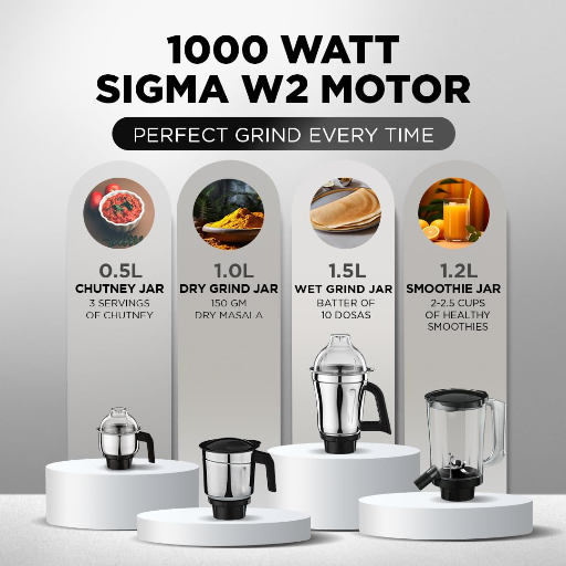 Preethi Boltz Mixer Grinder for Kitchen,4 Jars 1000 Watts Mixie3 Stainless Steel Jar & 1 Blender Jar-https://media.vyaparify.com/vcards/products/369252/product_1759391022_68de2d2eb6046.png Image