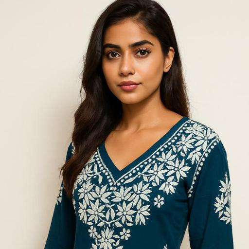 Lucknowi Chikankari Rayon Short Kurti-https://media.vyaparify.com/vcards/products/370477/product_1759508679_68dff8c752b57.png Image