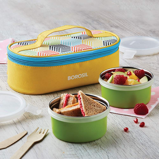 Borosil Sunshine Stainless Steel Kids Lunch Box For School, 300 ml, Set of 2, Yellow-https://media.vyaparify.com/vcards/products/389445/product_1761030302_68f7309e4ff24.png Image