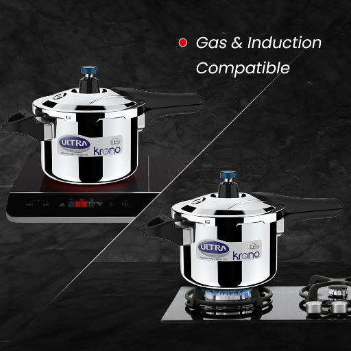 Ultra Triply Krono Pressure Cooker 3 Litre | Whistle Counter | Spillage Control | AISI 304 Food Grade Stainless Steel Cooker | 5 Years Warranty-https://media.vyaparify.com/vcards/products/389532/product_1761033474_68f73d0299c8c.png Image
