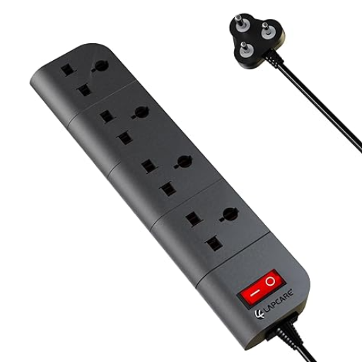  LAPCARE SURGEE 4 Multiplug Extension Cord Power Strip Surge Protection Board | 4 Power Socket |3M Cord |1500w | Fire Proof Material | Short Circuit Protection | BIS Certified (Black) SRI KRISHNA COMPUTERS SRI  KRISHNACOMPUTERS  SURAMPUDI STREET D No 1 105 Surampudi Near Ramalayam Surampudi Veliage  KRISHNACOMPUTERS  SURAMPUDI STREET D No 1 105 Surampudi Near Ramalayam Surampudi Veliage