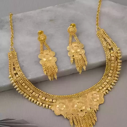  Gold necklace with jhumka ADITYA JEWELLERS GROUND FLOOR SHOP 1 ADITYA JEWELLERS MAIN MARKET HARGANPUR MAIN MARKET HARGANPUR U P