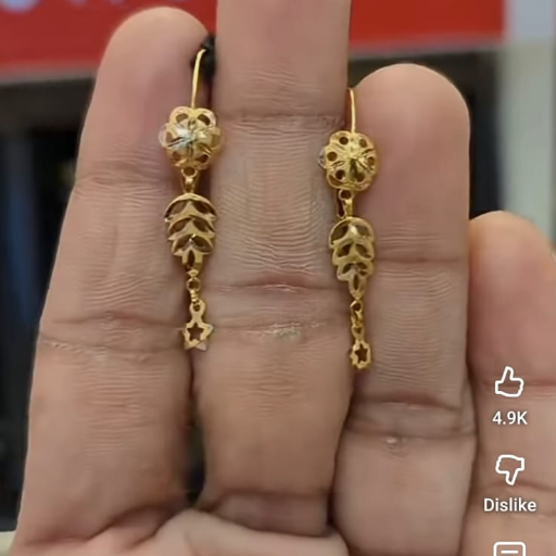  Gold earrings STAR GOLD JEWELLERS BANKRA BATTALA  BANKRA GROUND  FLOOR NIHARIKA SHOPING COMPLEX BANKRA DOMJUR OPPOSITE ASHA MARKET