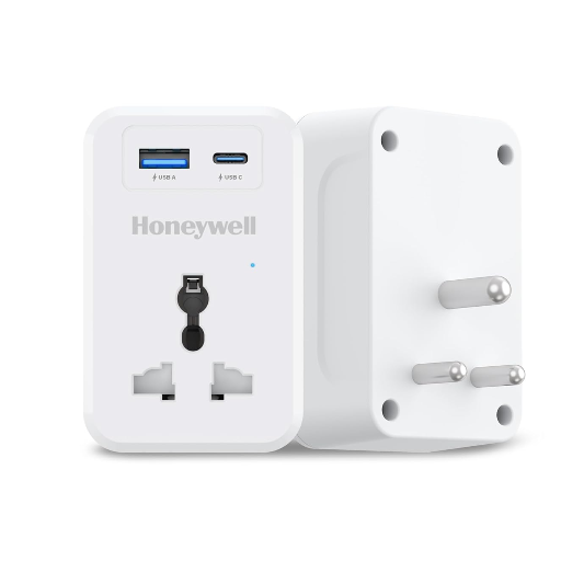 Honeywell 3 Out Surge Cube, Spike Guard, 1 Outlet, PD20W & USB A Port, 7500Amp, Charge On The Go, Device Secure Warranty, Automatic Overload Protection, 3 Years Manufacturer Warranty-https://media.vyaparify.com/vcards/products/405293/product_1762626613_690f8c35eb492.png Image