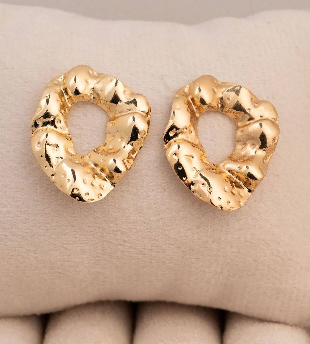 Textured Gold-Tone Earrings