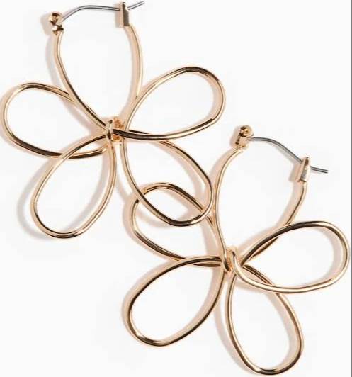 Elegant Floral Gold-tone Earrings