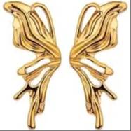 Butterfly Wing Gold Earrings
