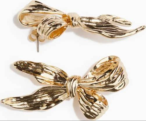 Elegant Gold-Tone Bow Earrings