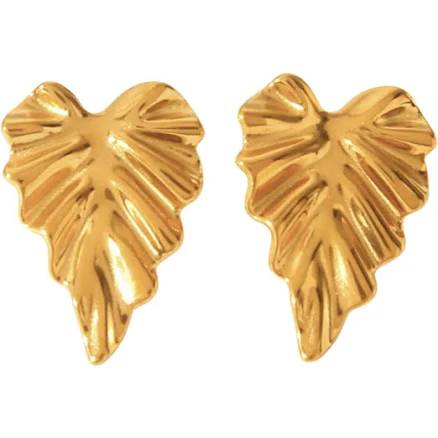 Gold Leaf Design Earrings
