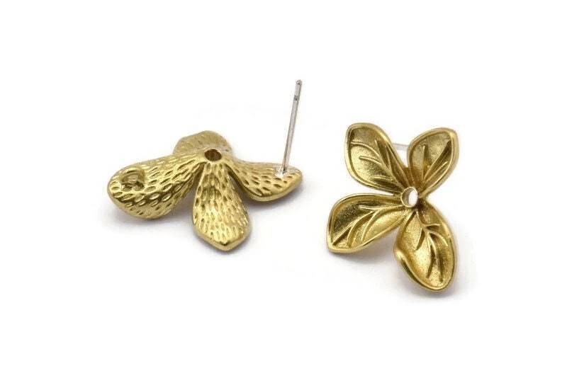 Floral Gold-Finish Stud Earrings