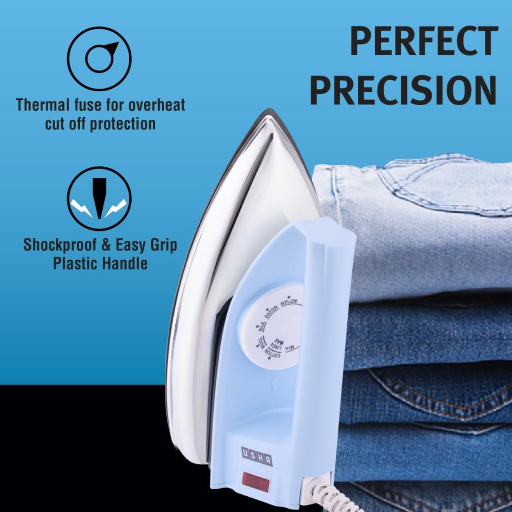 USHA EI 4175-M 750W ULTRA LIGHT WEIGHT ELECTRIC IRON WITH NON STICK PTFE COATED-https://media.vyaparify.com/vcards/products/410688/product_1763033767_6915c2a713e1f.png Image
