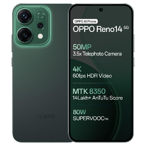  Oppo Reno 14 (8/256gb) Green SCORPION TRADERS S O ASHOK GUPTQA AURANGABAD PATTI KHEKADA