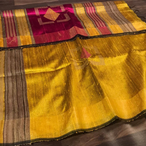 Tussar Dupian Raw Silk saree - Image 1