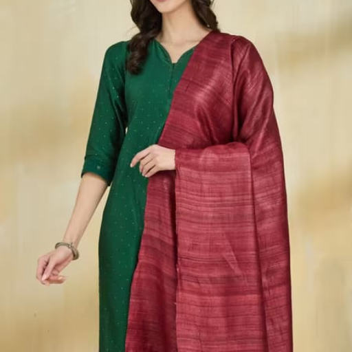Tussar Ghicha silk Dupatta - Image 2