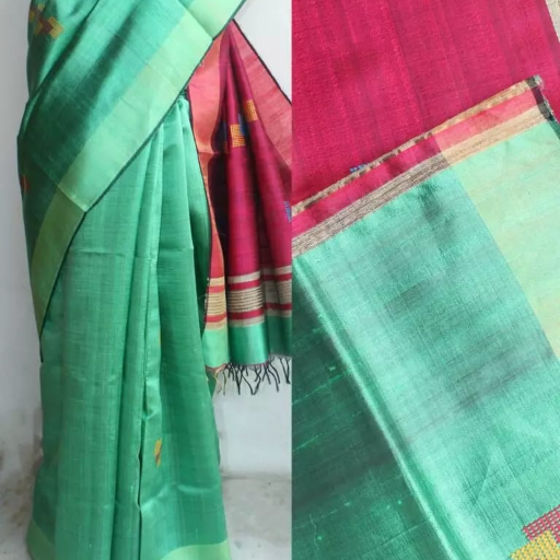 Tussar Dupian Raw Silk saree - Image 1