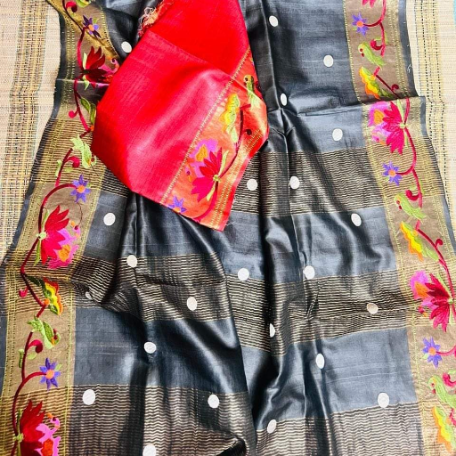  Tussar Tussar silk saree with Embroidery work Design MD AYAAZ ANWAR MD AYAAZ ANWAR   LANDMARK  Hashnabad Near Urdu Middle School