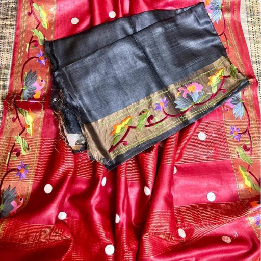 Tussar Tussar silk saree with Embroidery work Design - Image 1