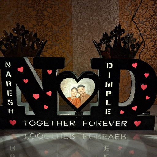  mdf couple letter with heart led frame ITSMYWAY GIFT H No 10 504 B GF  South Side Nagar  Faliya Pani Ni Bhint Opp Sona Complex  South Side Nagar  Faliya Pani Ni Bhint Opp Sona Complex