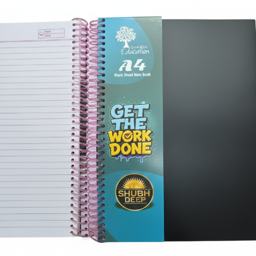 SHUBHDEEP A-4 BLACK SHEET SPYRIL NOTEBOOK (ORIENT PAPER) 346 PAGES - MRP200-https://media.vyaparify.com/vcards/products/433905/product_1764590487_692d839751f33.png Image
