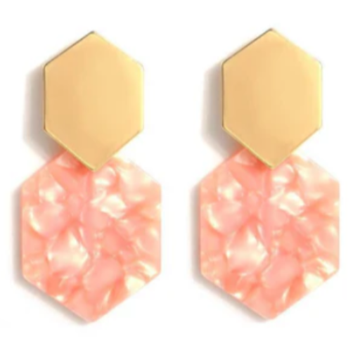 Acrylic Pink earring - Retro