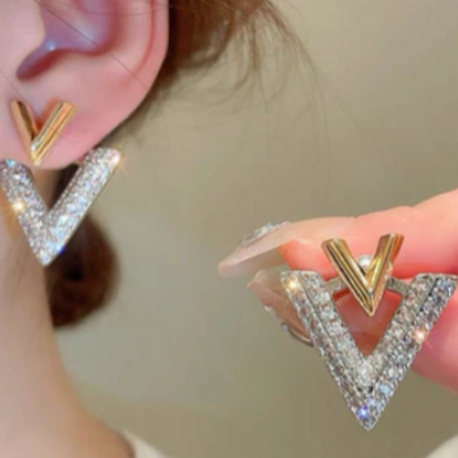 Double V Silver & Gold Colored-  Party wear