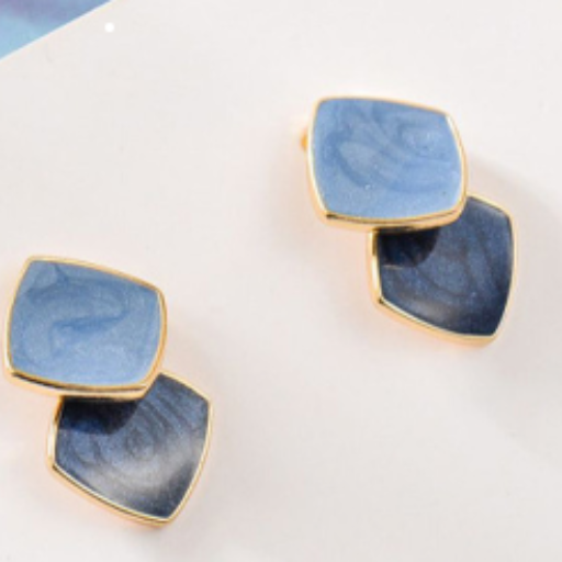 Blue Float Contemporary Earring