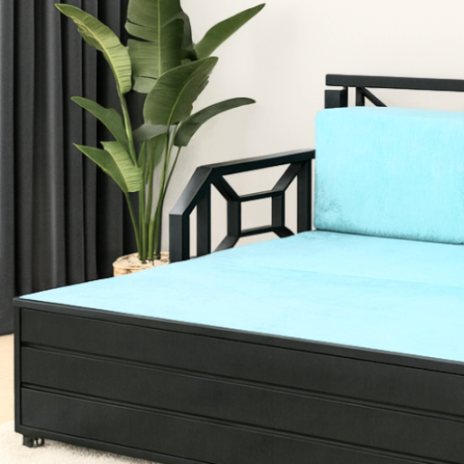 Bed Cum 6x5 Black Matte Finish - Image 1