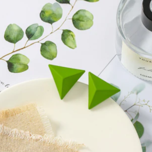 Big triangle Green earring