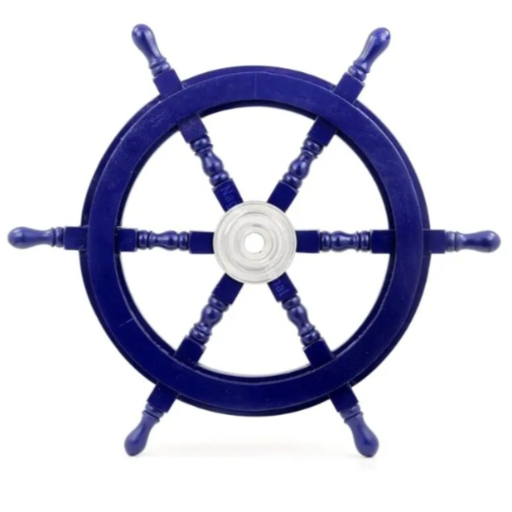 Nautical Themed Pirate’s Handcrafted Ship Wheel Helm Rudder With Central Hub – Painted Wall Hanging Ornament Decorative Accent, Sculpture & Home Decor (42 Inches, Dark Blue Aluminum Hub) -  - Buy Online at NOBEL HANDICRAFTS