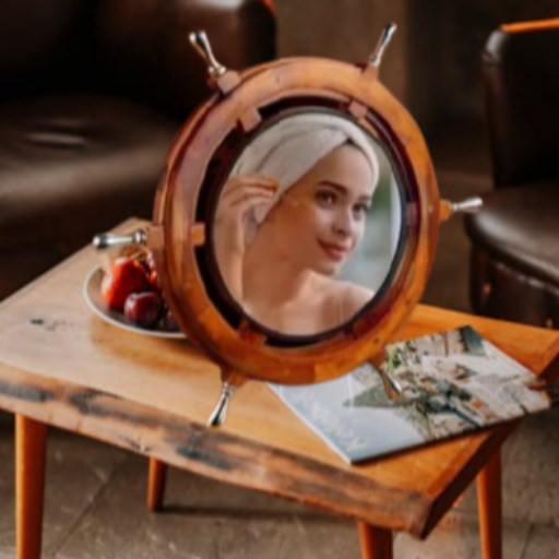 Premium wood hand crafted nautical ship wheel mirror 24inches-https://media.vyaparify.com/vcards/products/441254/product_1764932233_6932ba8973e13.png Image