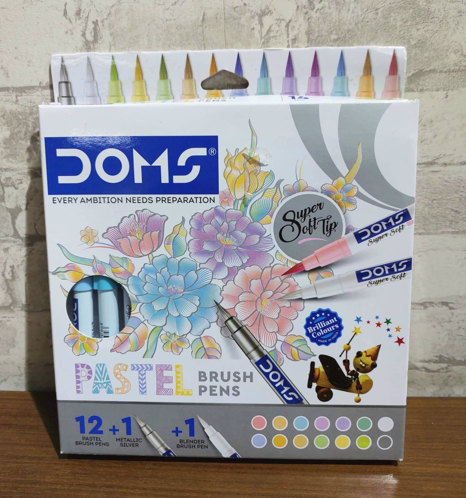  DOMS 14 Shades Brush Pen Box Pack | Super Soft Tip With Brilliant Colors | Water Based Ink Which Gives Water Color Effect | Pack Of 1, Multicolor PRINCE RAJPUT C O Price  Stationary Shop  Near Lebour Office Nigohi Road Shahjahanpur