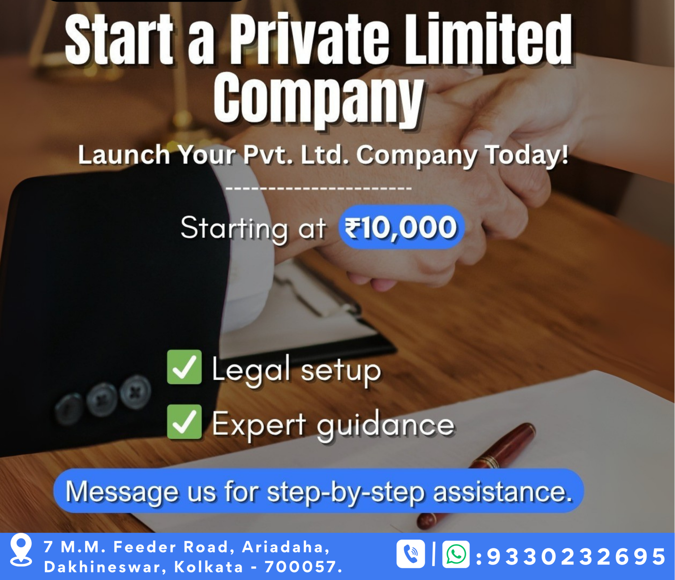  Legal Services - Private Limited Company Registration in Ariadaha - Expert Guidance SHUBHAM MISHRA AND CO F 67 1 29 KHUSIRESIDENCY 2 ND FLOORBLOCK A FLAT 204 7 M M FEEDER ROAD ARIADAHA KALACHAND HIGH SCHOOL