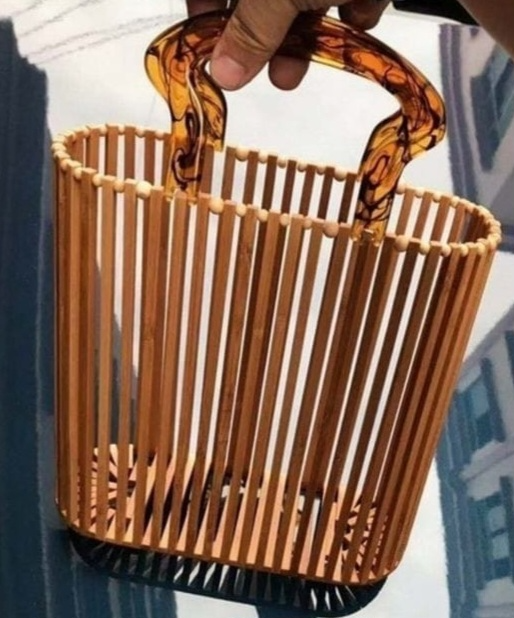  Bamboo Handbag in Nagina: Eco-Friendly Bag with Acrylic Handle NOBEL HANDICRAFTS 1 NAGINA, Nagina, Uttar Pradesh, 246762